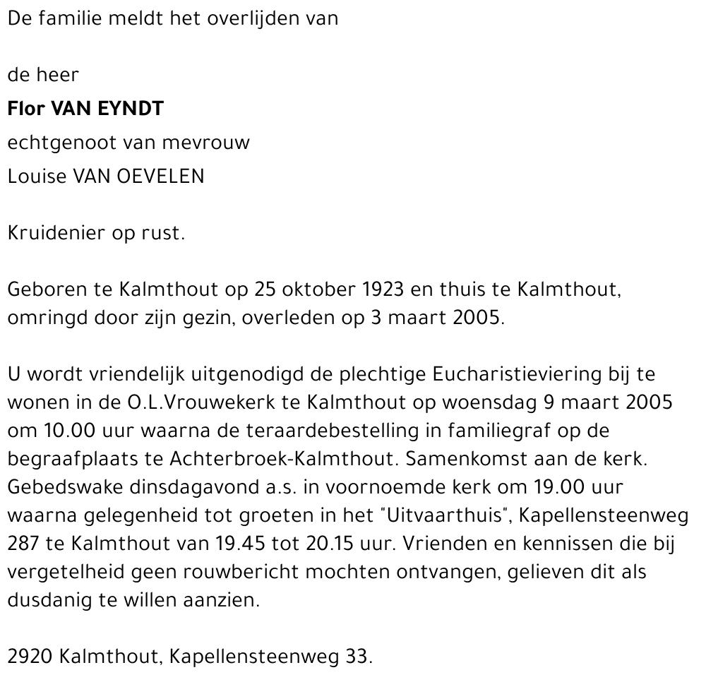 Flor VAN EYNDT