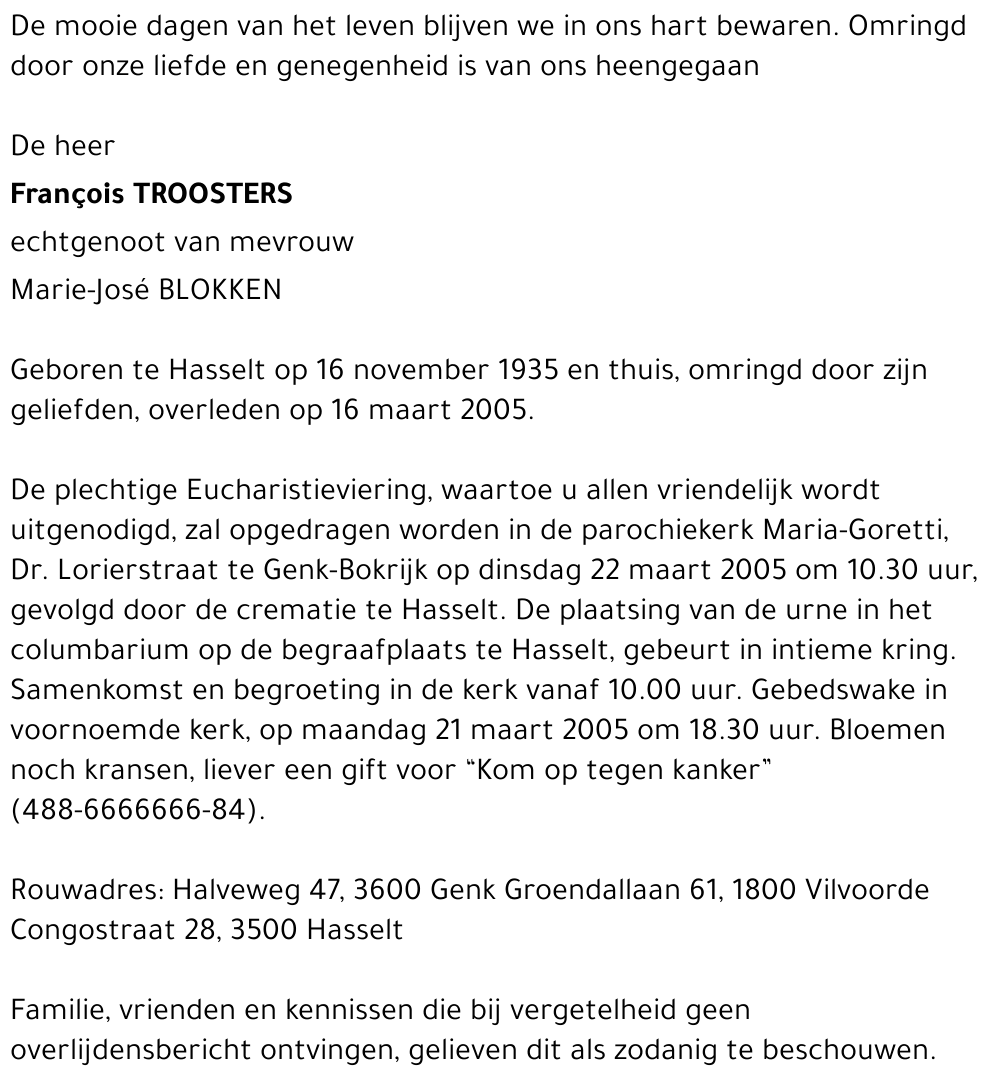 François TROOSTERS