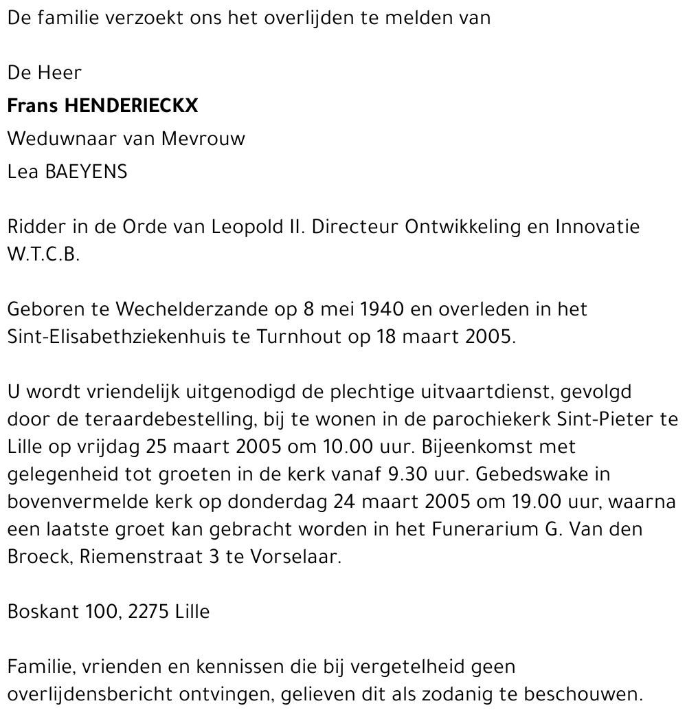 Frans Henderieckx
