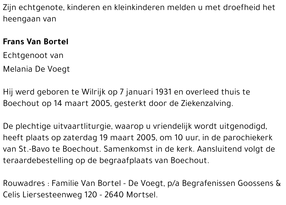 Frans Van Bortel