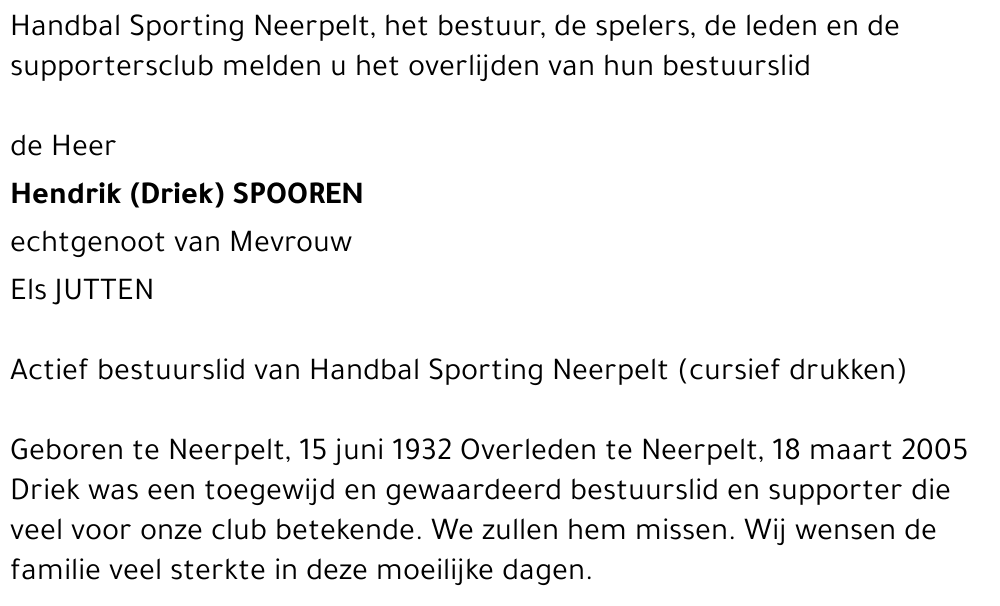 Hendrik (Driek) Spooren