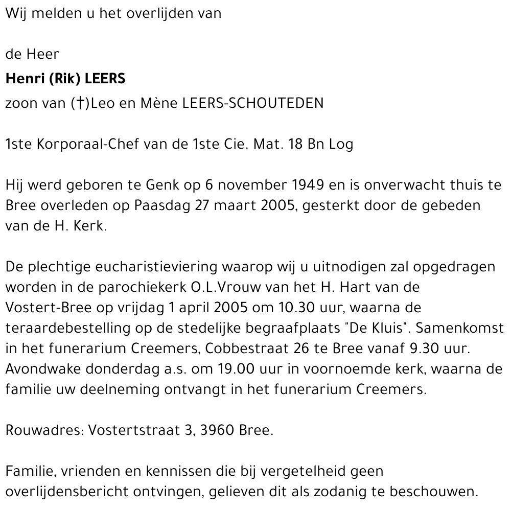 Henri (Rik) LEERS