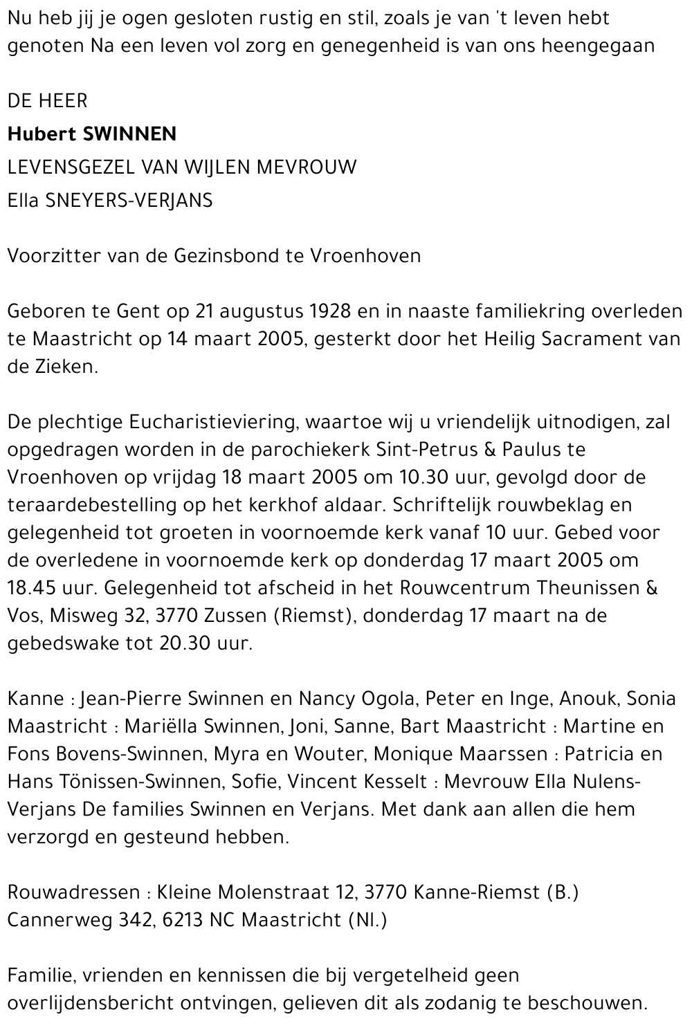 Hubert Swinnen