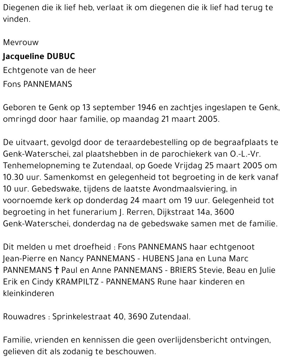 Jacqueline DUBUC