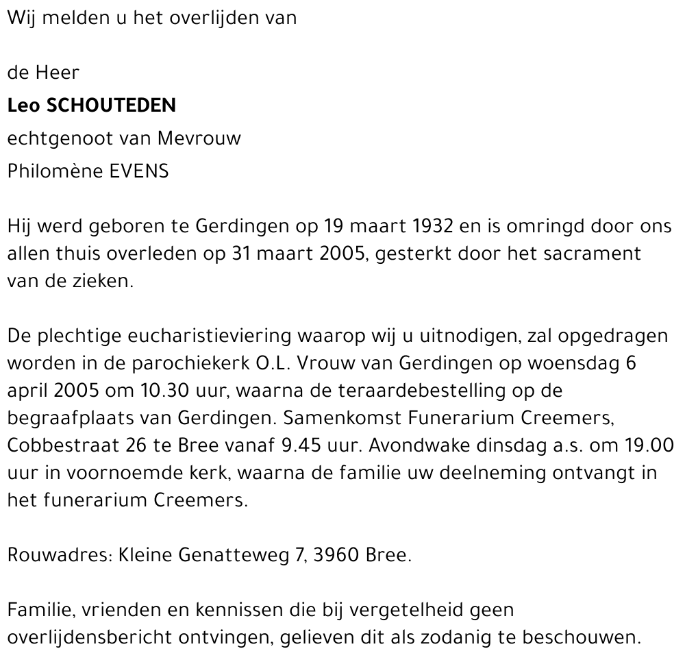 Leo SCHOUTEDEN