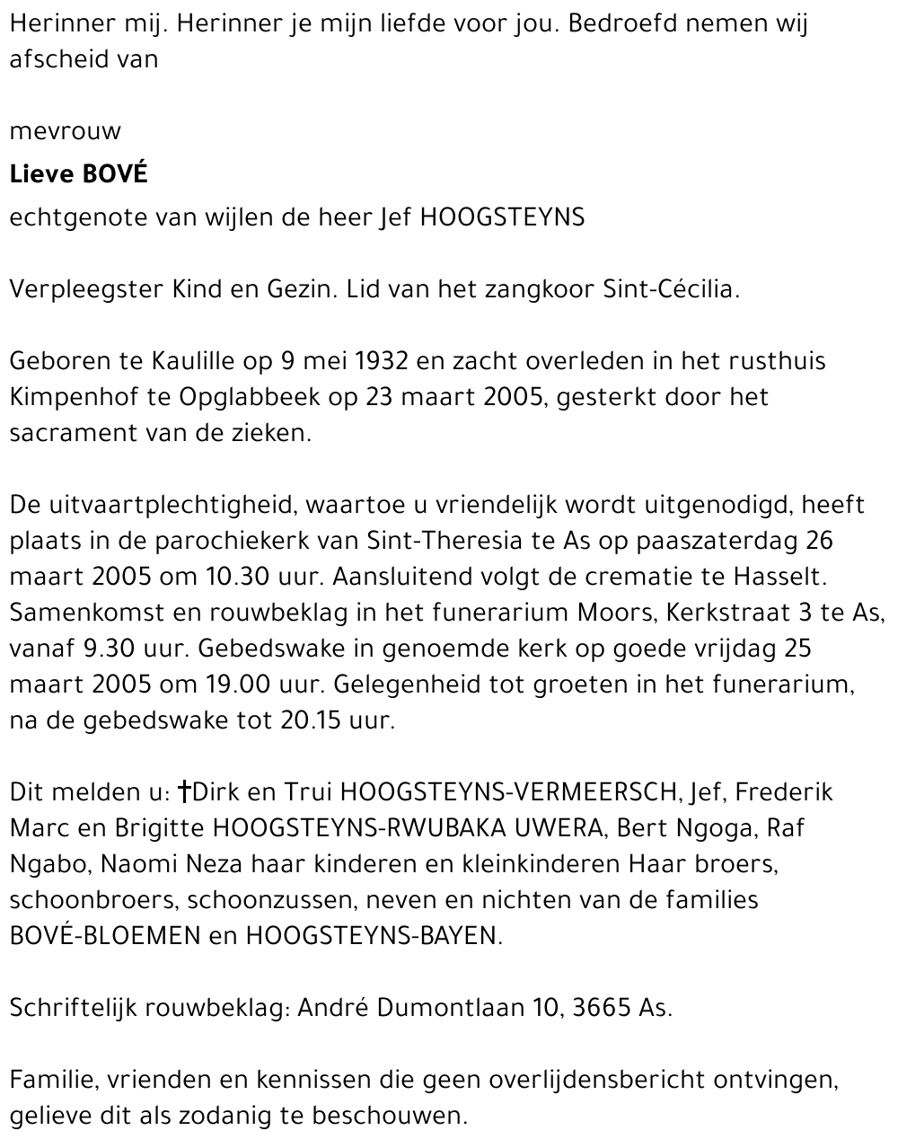 Lieve Bové