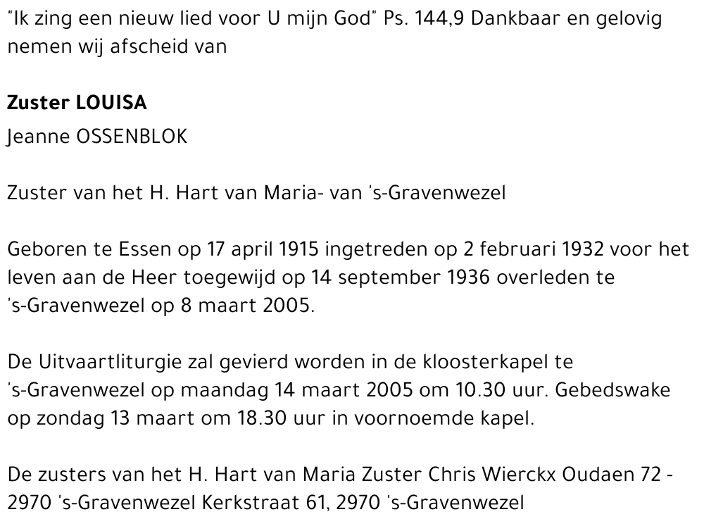 Louisa (Jeanne Ossenblok)