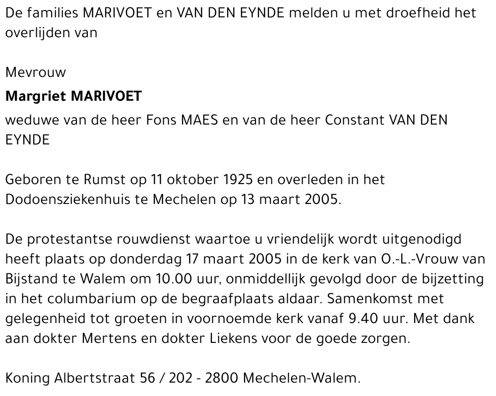 Margriet MARIVOET