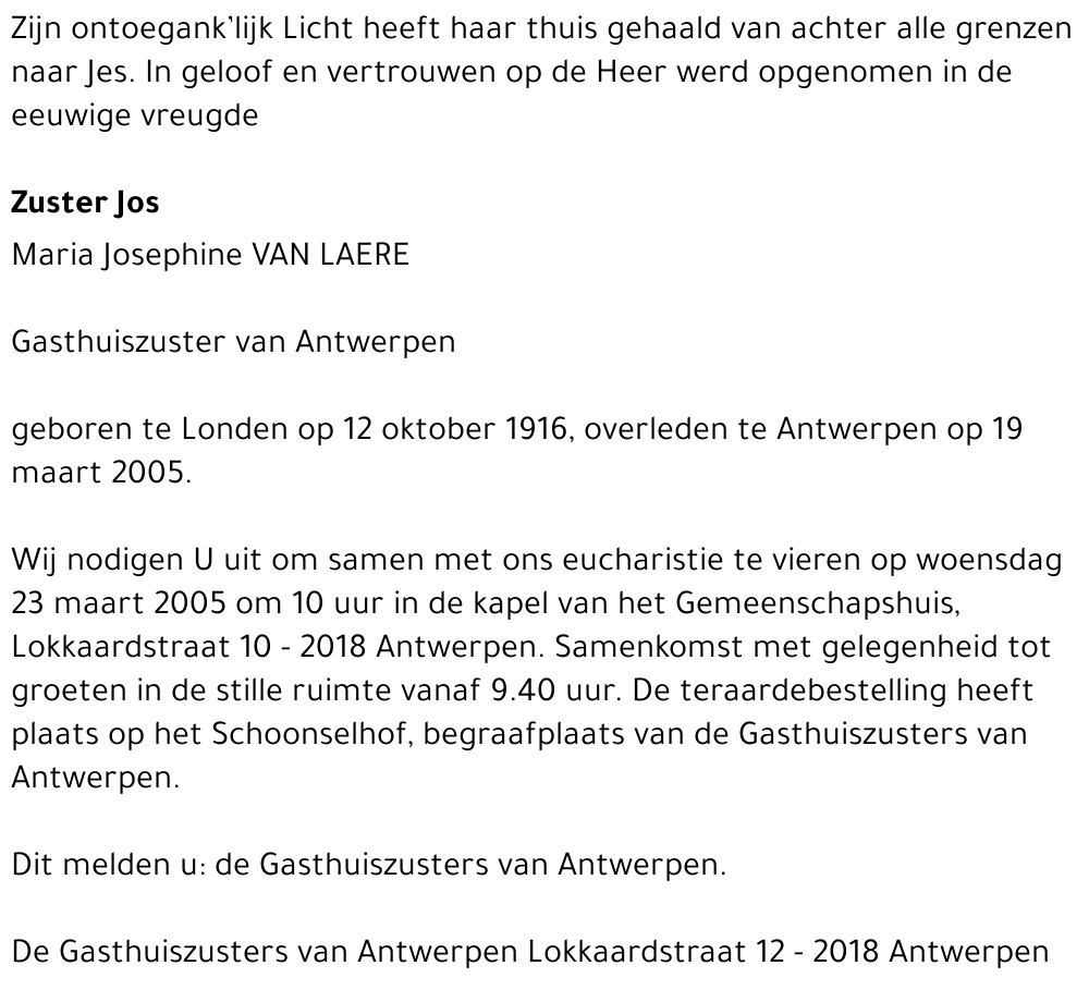 Maria Josephine Van Laere