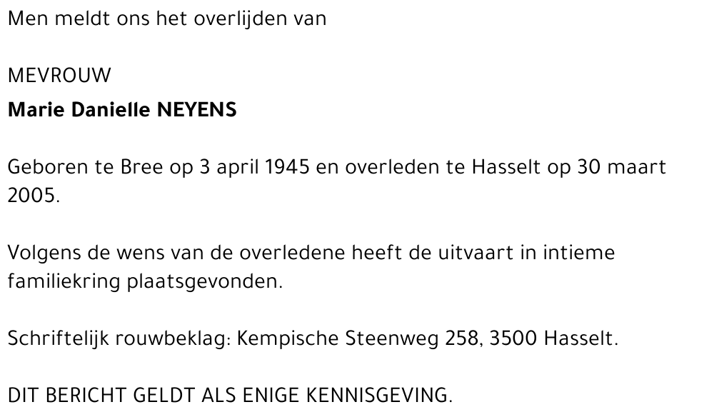 Marie Danielle Neyens