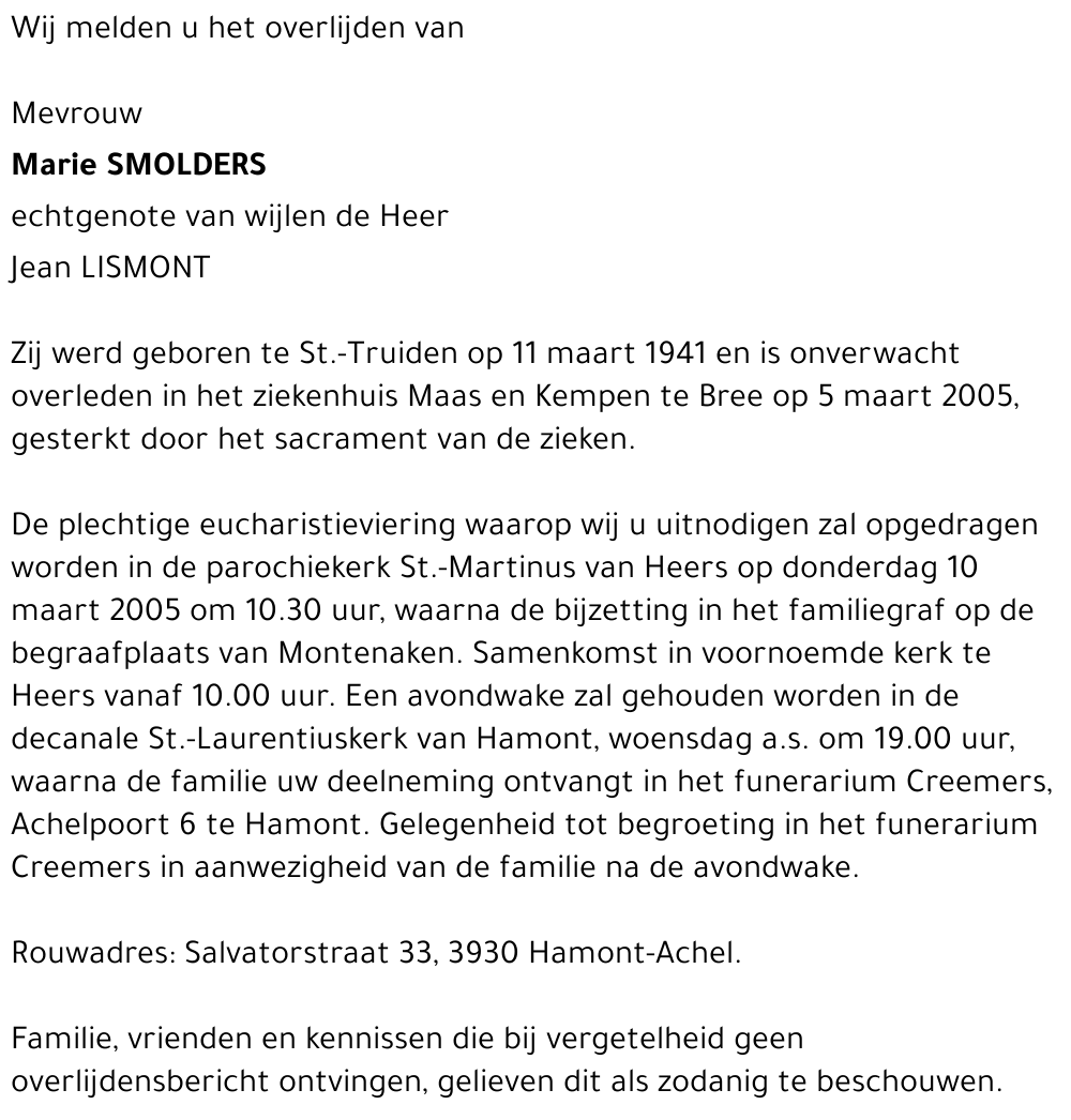 Marie SMOLDERS