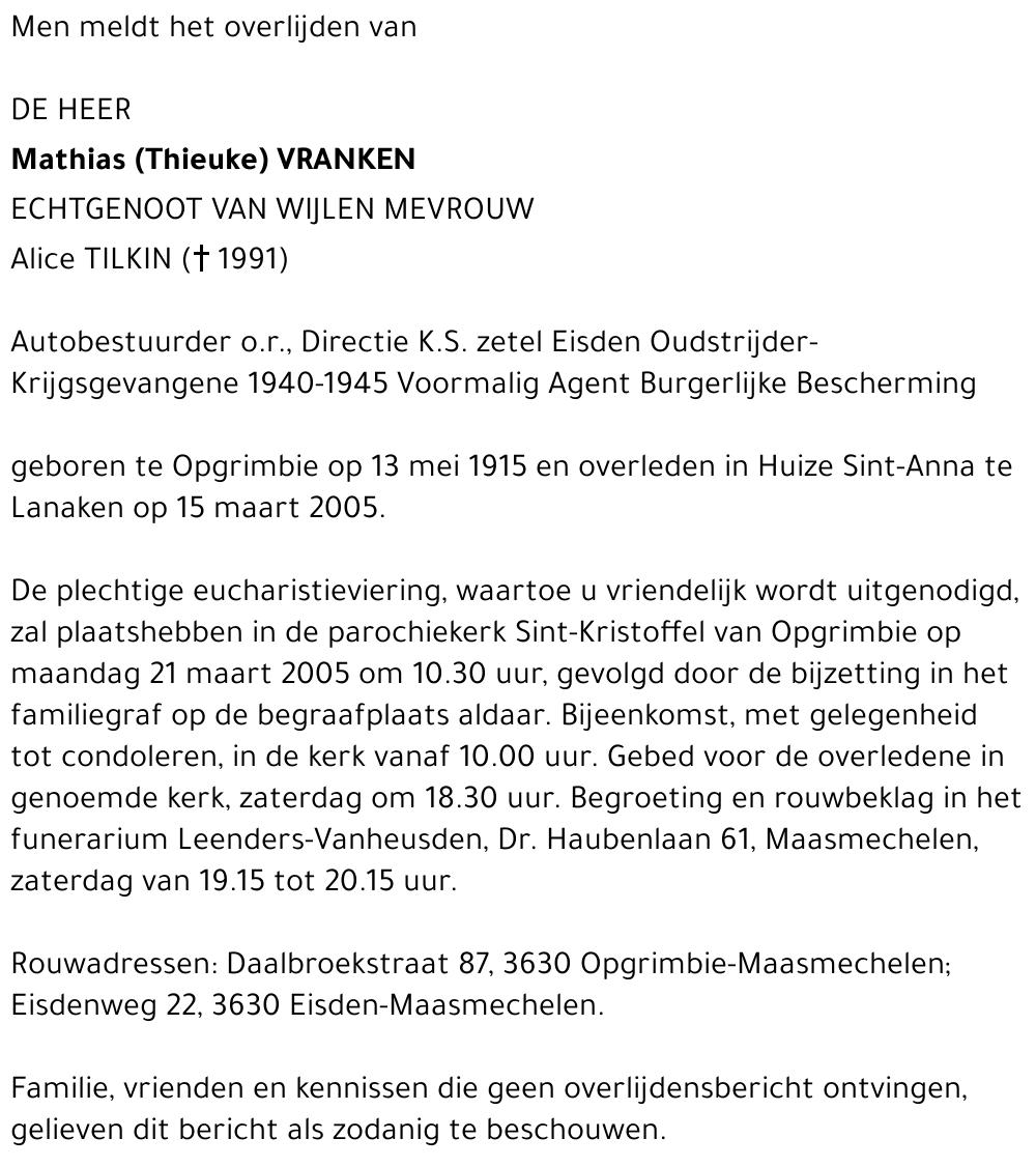 Mathias (Thieuke) Vranken