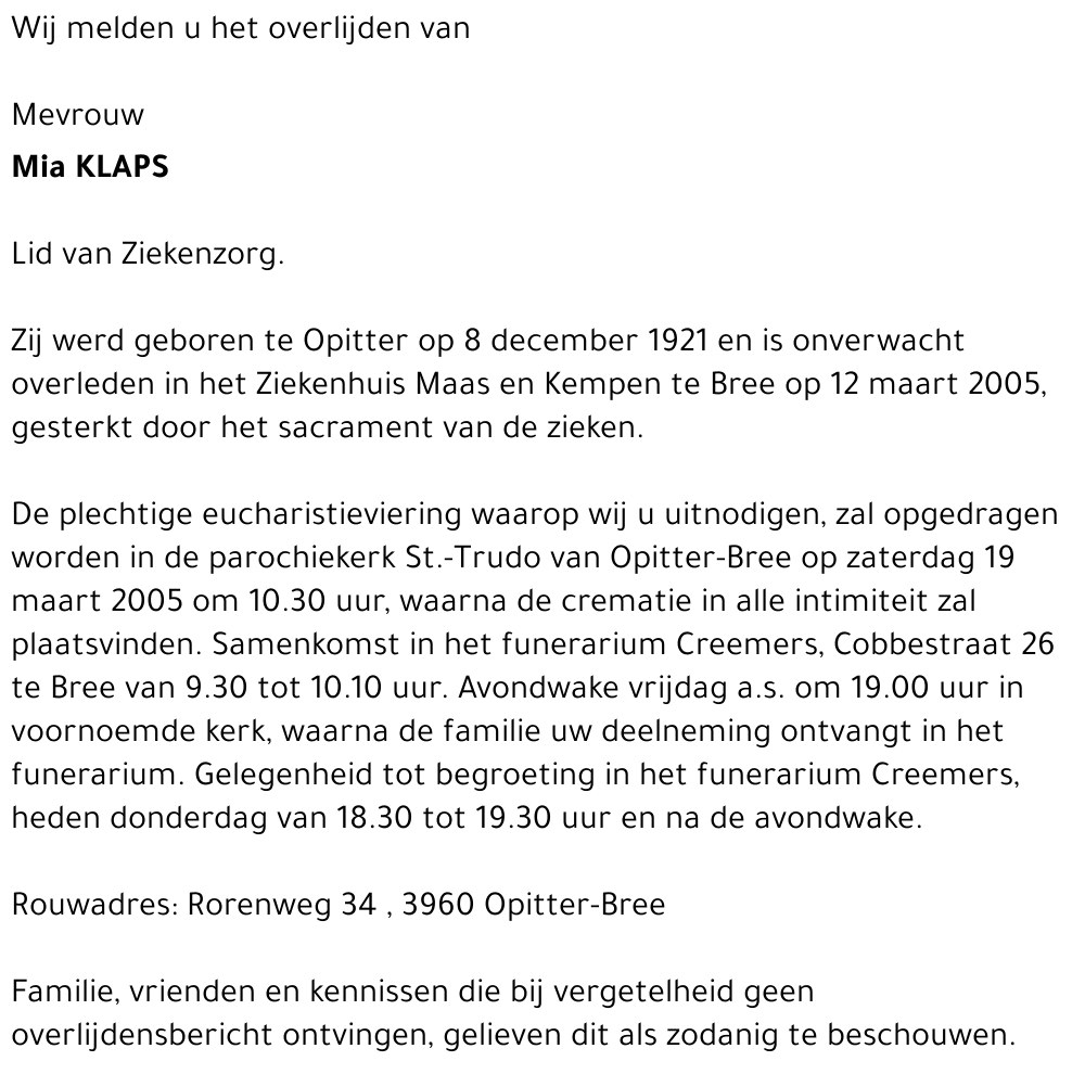 Mia KLAPS