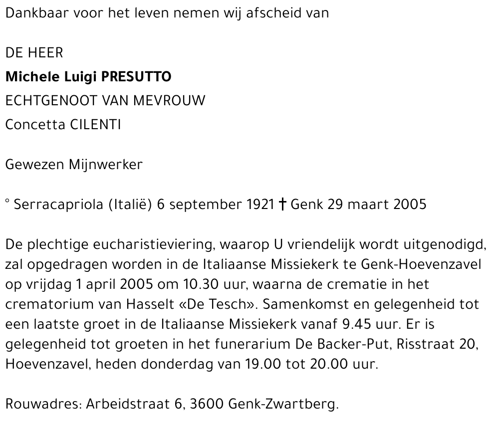 Michele Luigi Presutto