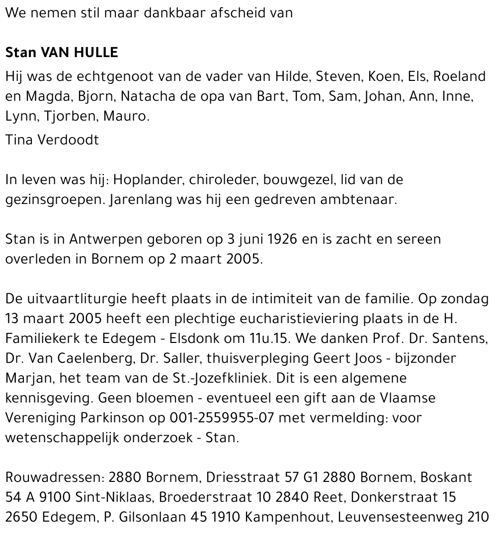 Stan Van Hulle