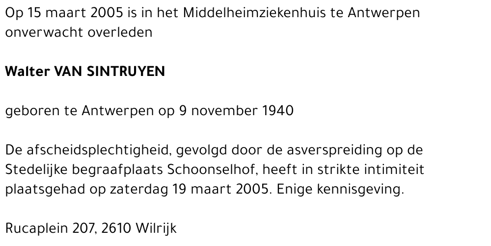 Walter Van Sintruyen