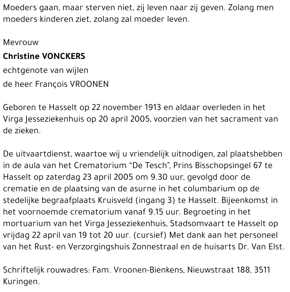 Christine Vonckers
