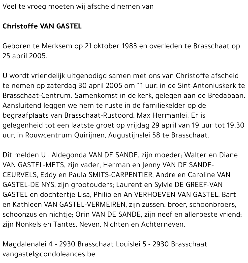 Christoffe Van Gastel