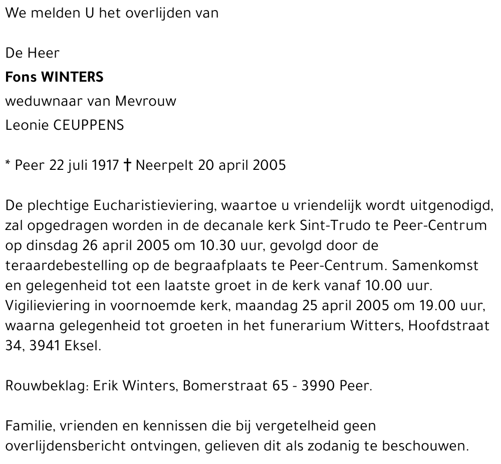 Fons WINTERS