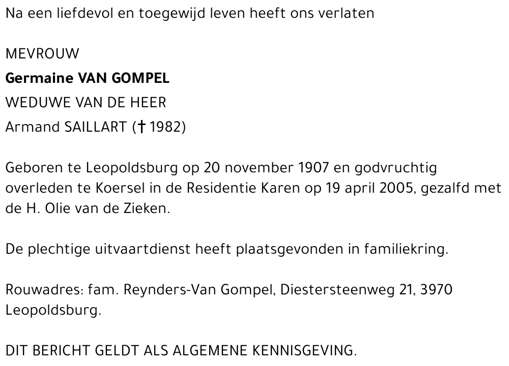 Germaine Van Gompel