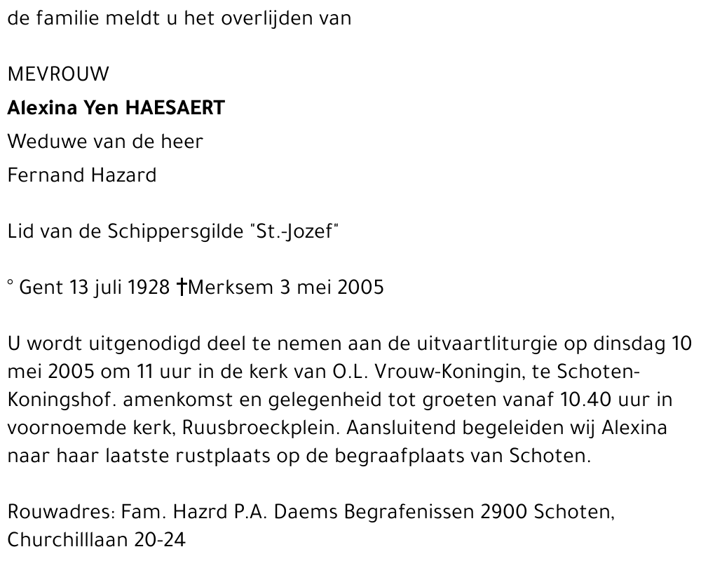 Alexina Haesaert