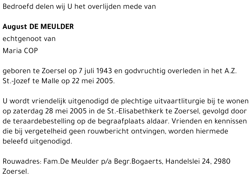 August DE MEULDER