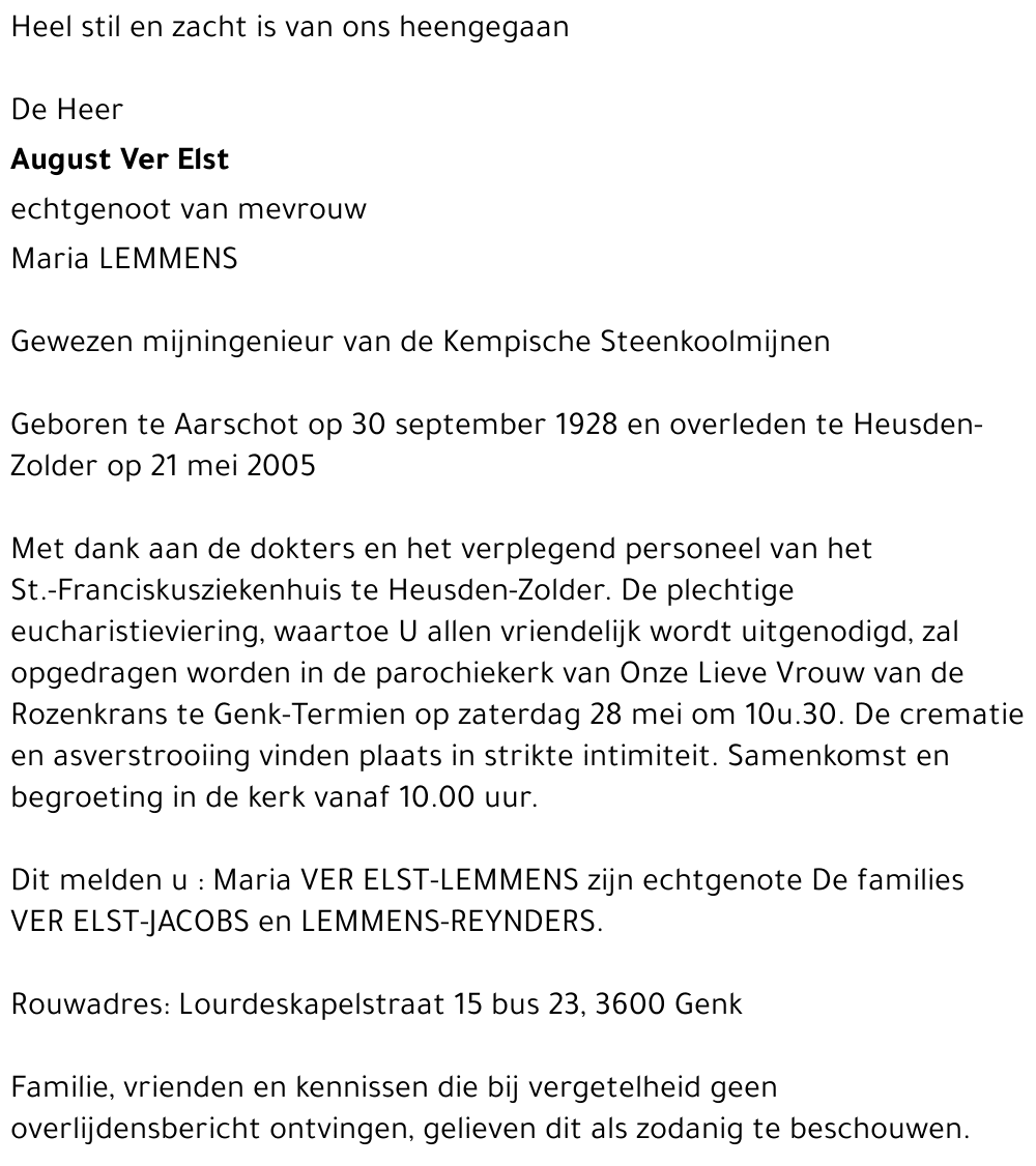 August VER  ELST