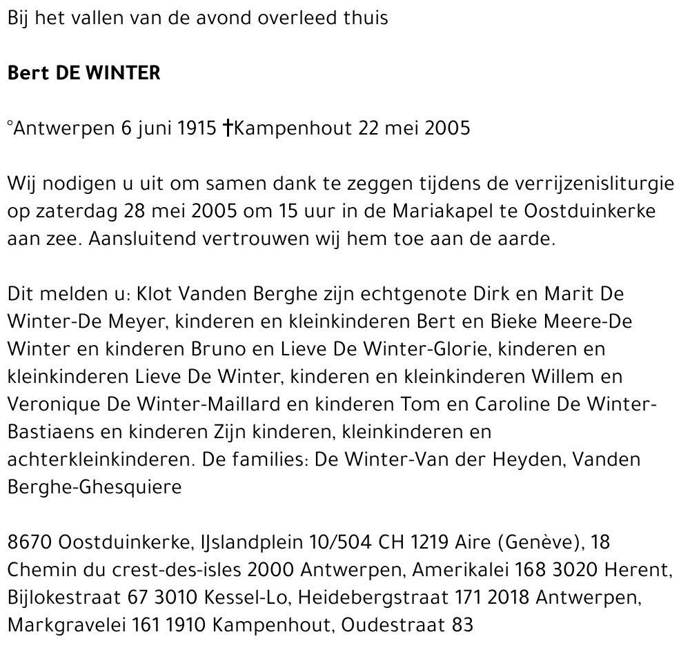 Bert De Winter