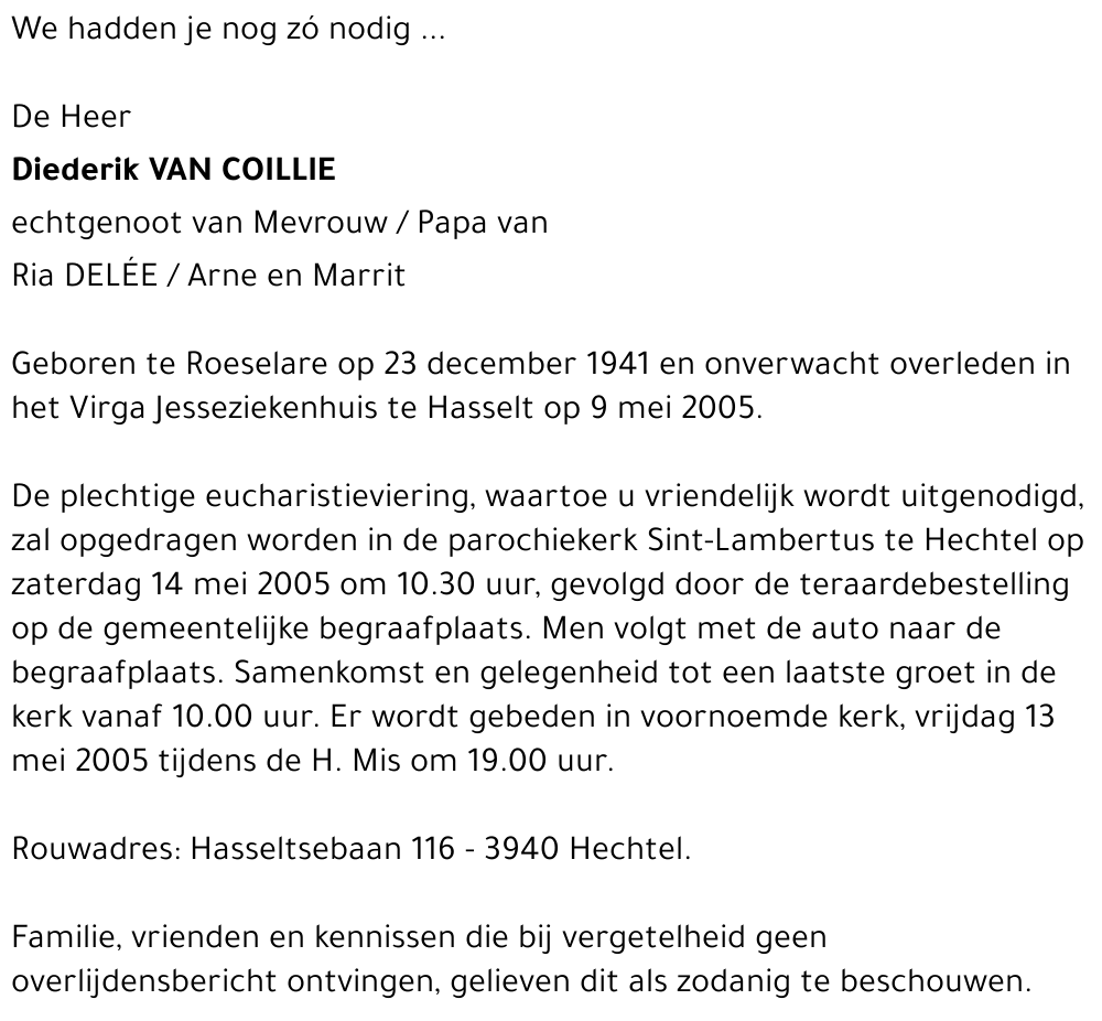 Diederik VAN COILLIE