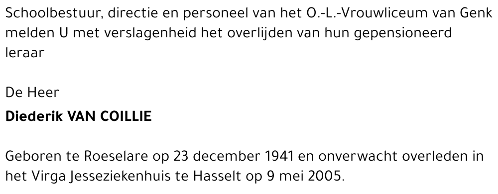 Diederik VAN COILLIE