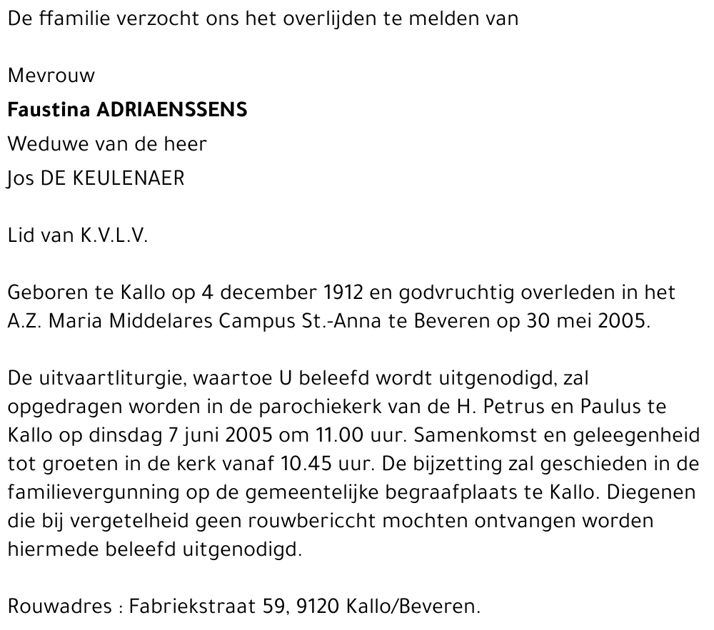 Faustina Adriaenssens