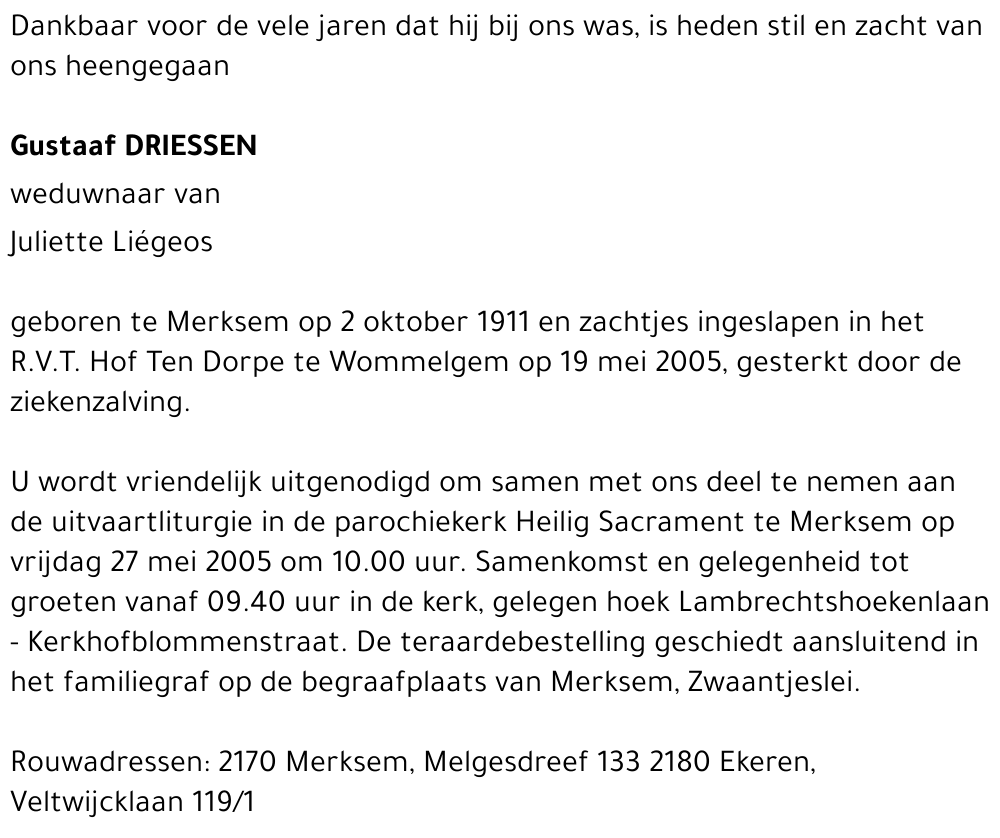 gustaaf van driessen