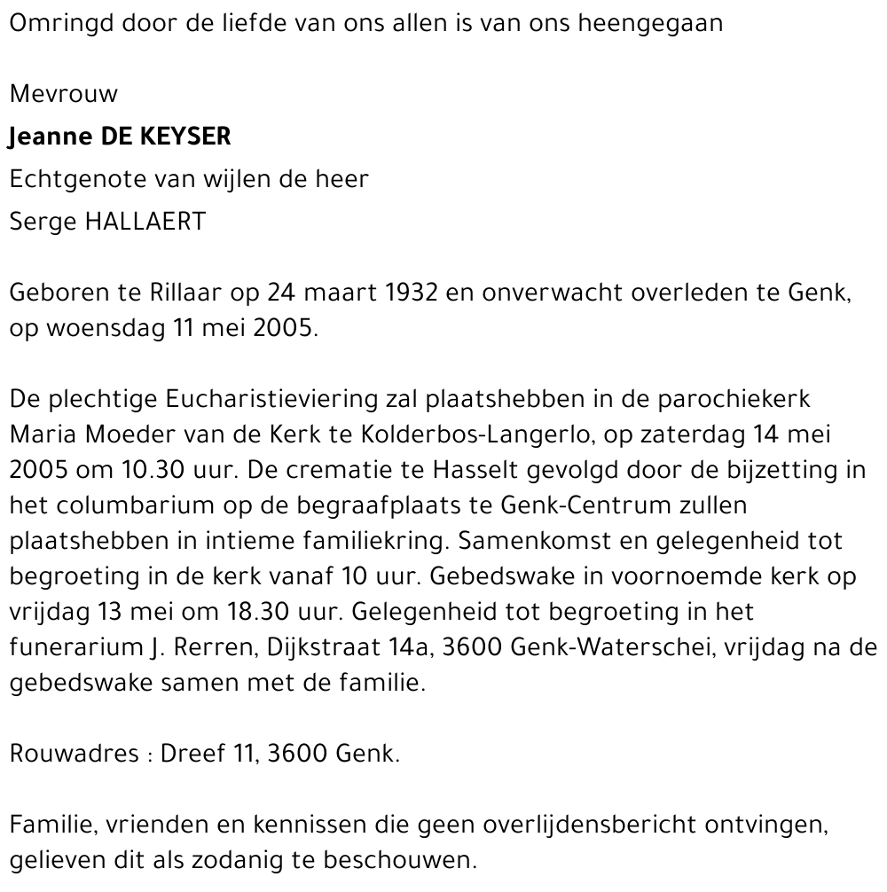 Jeanne DE KEYSER