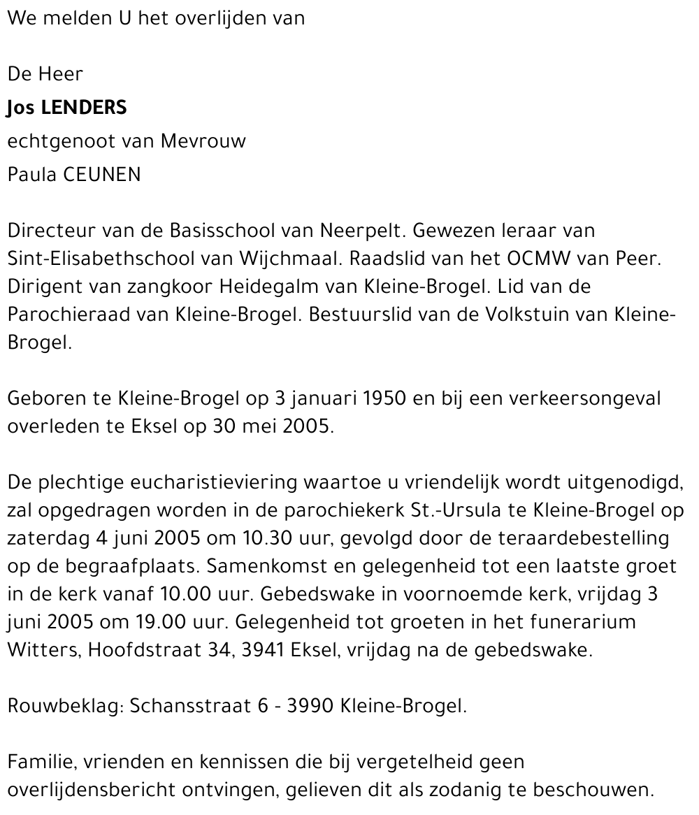 Jos LENDERS