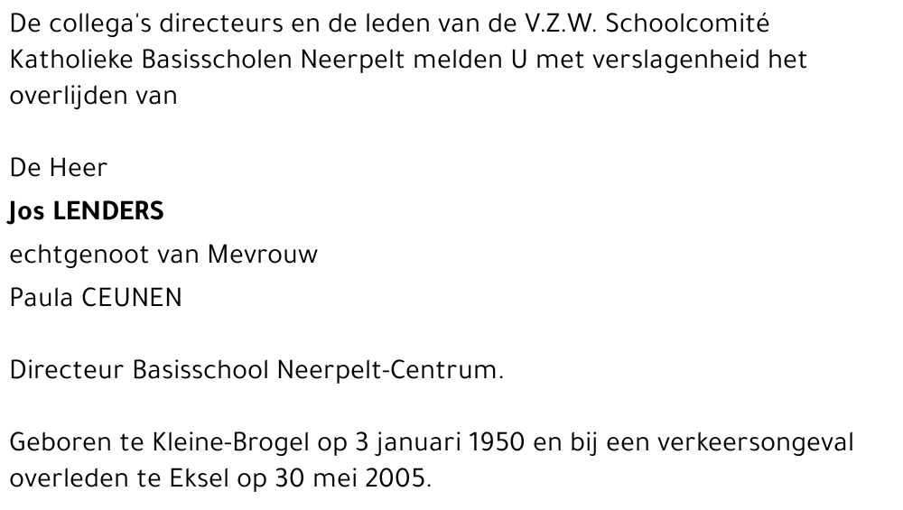 Jos LENDERS