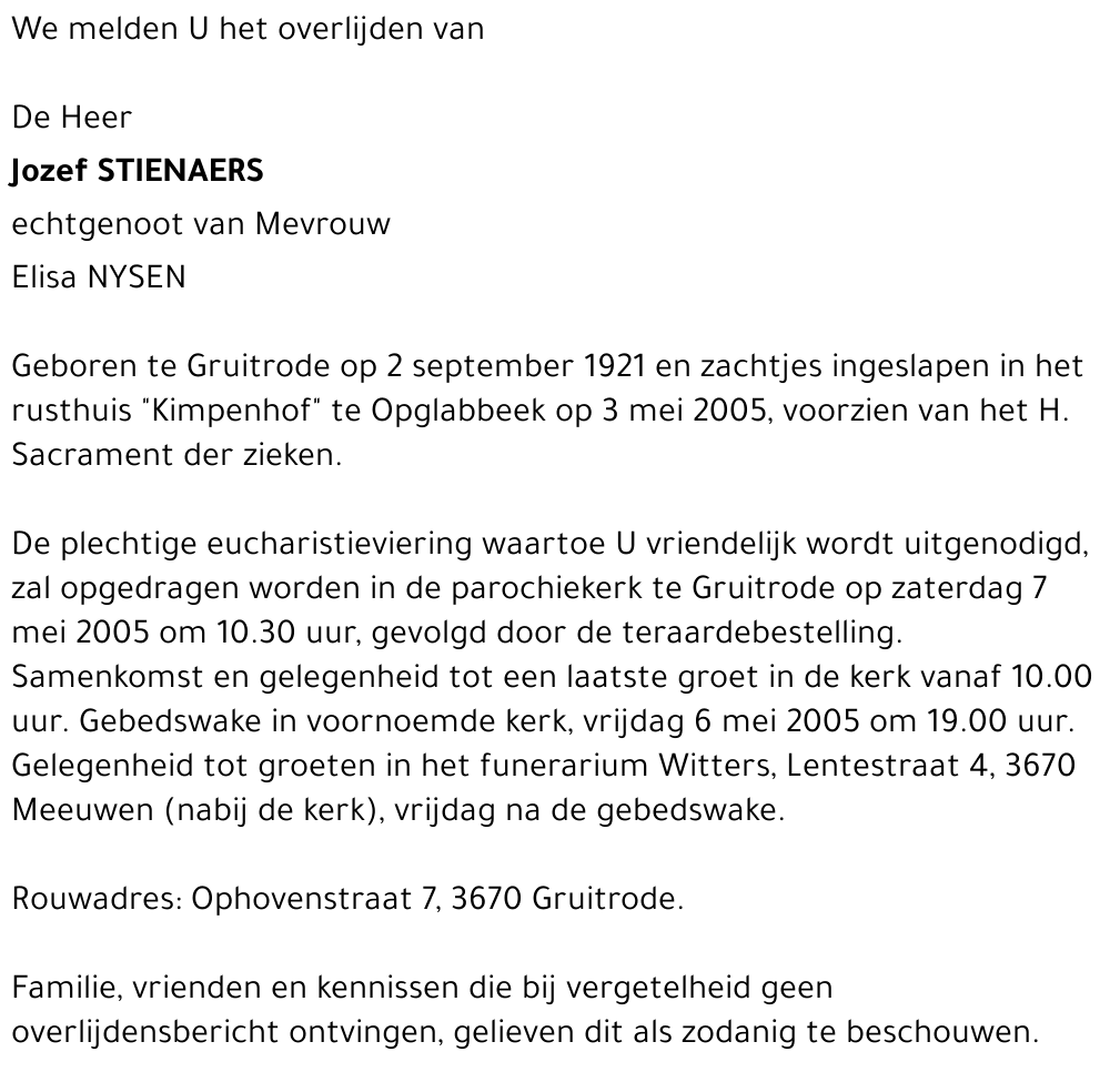 Jozef STIENAERS