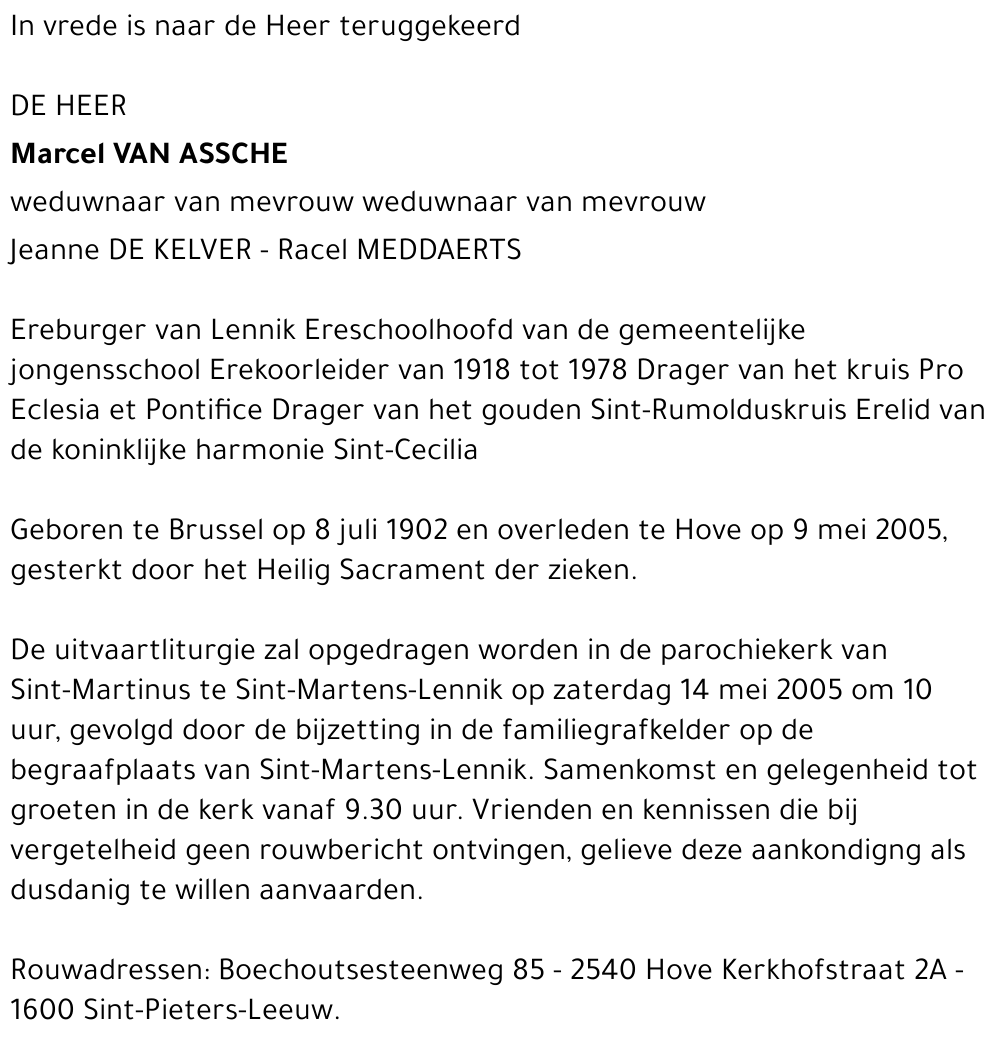 Marcel VAN ASSCHE