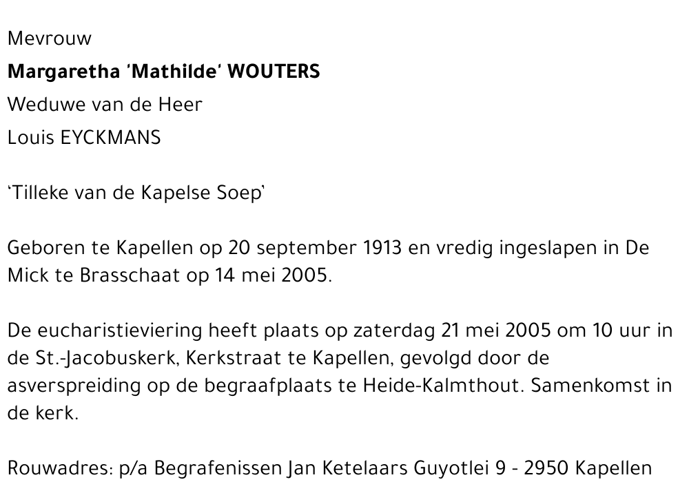 Margaretha 'Mathilde' Wouters
