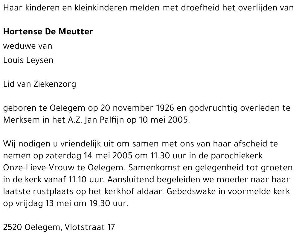 Maria Hortense De Meutter