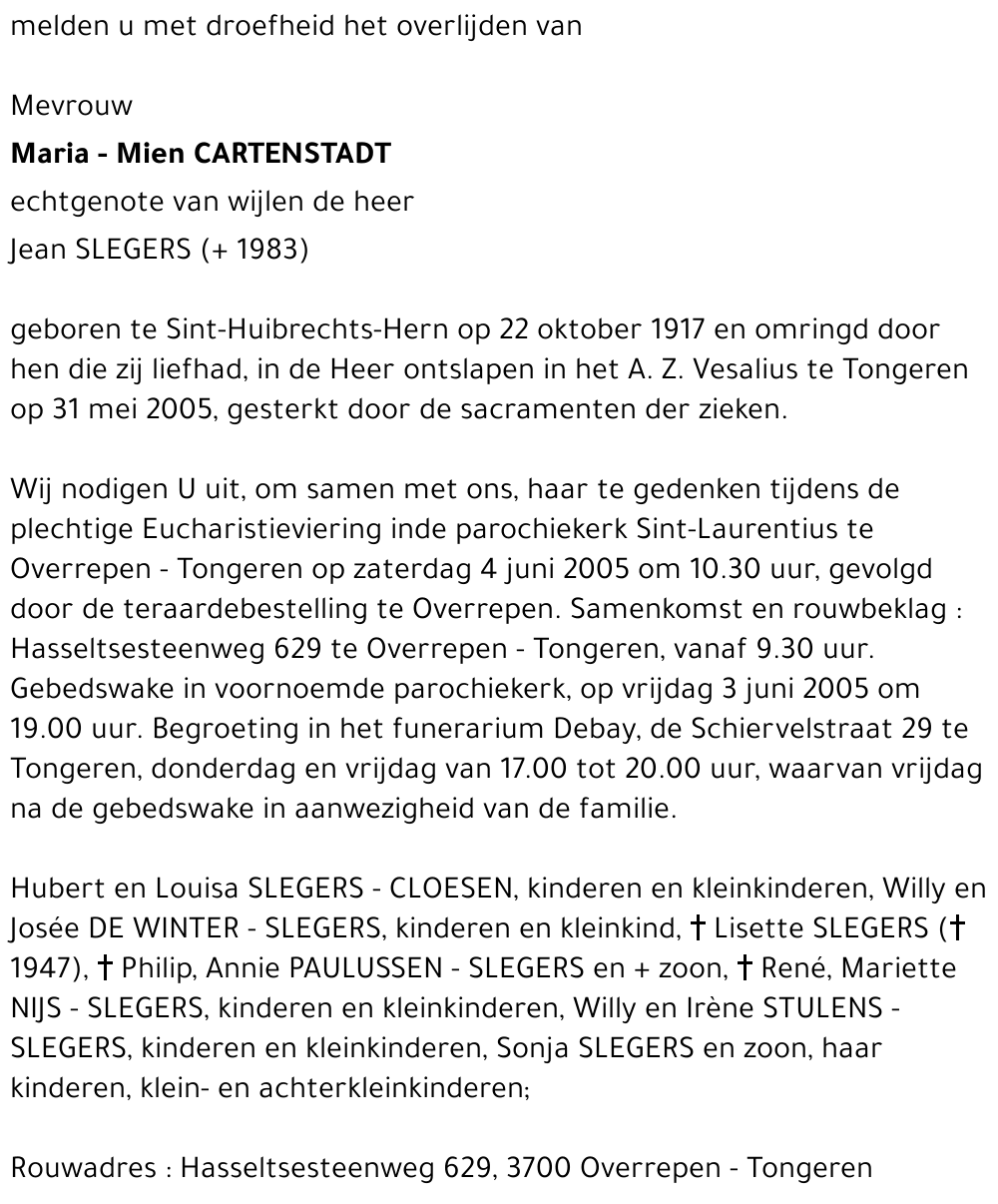 Maria - Mien Cartenstadt