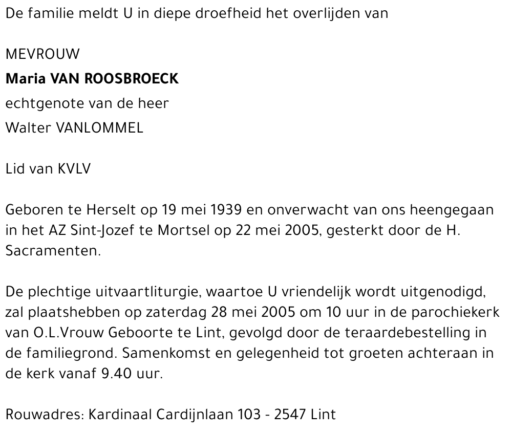 Maria Van Roosbroeck