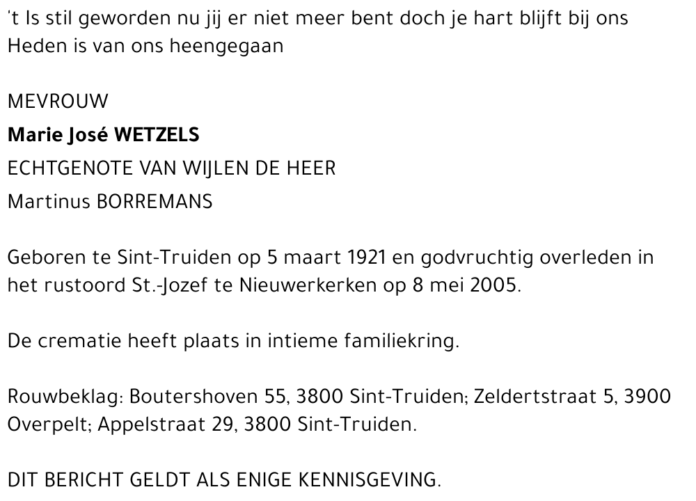 Marie José Wetzels