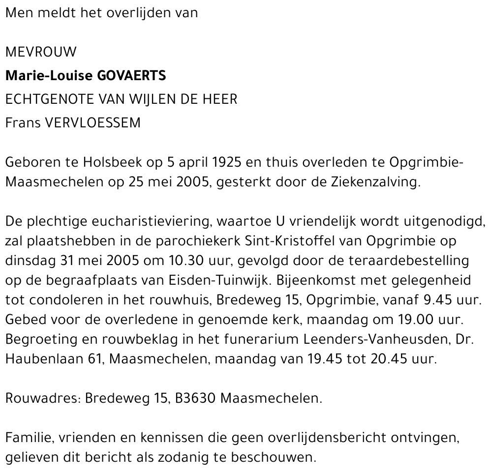 Marie-Louise Govaerts