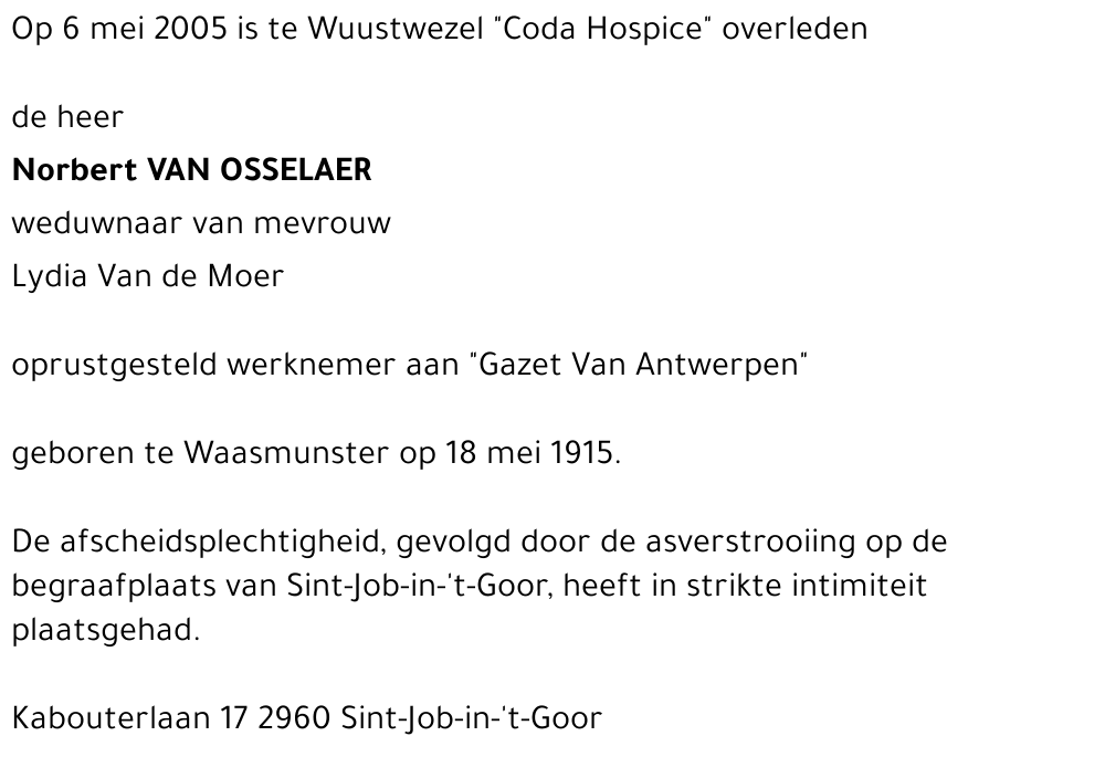 Norbert Van Osselaer