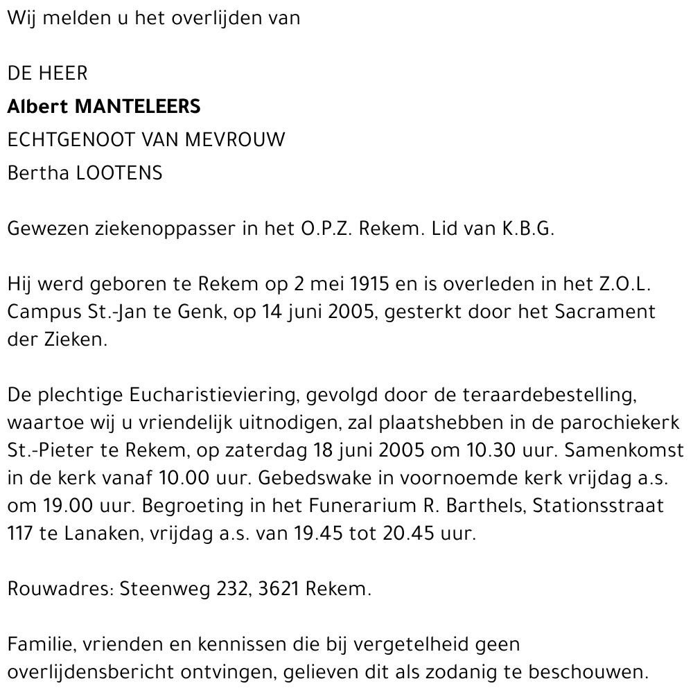 Albert Manteleers
