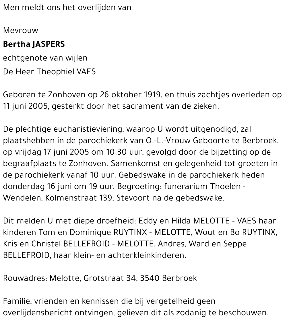 Bertha Jaspers