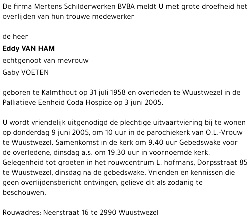 Eddy VAN HAM