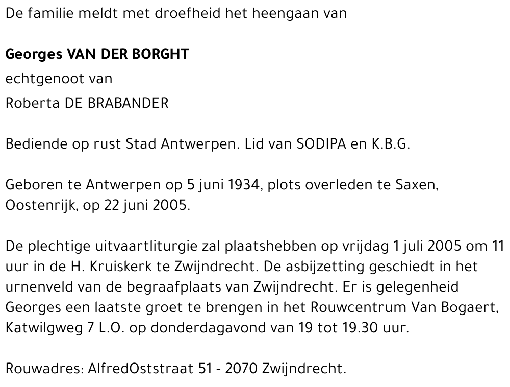 Georges Van Der Borght