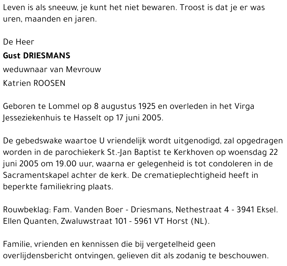 Gust DRIESMANS