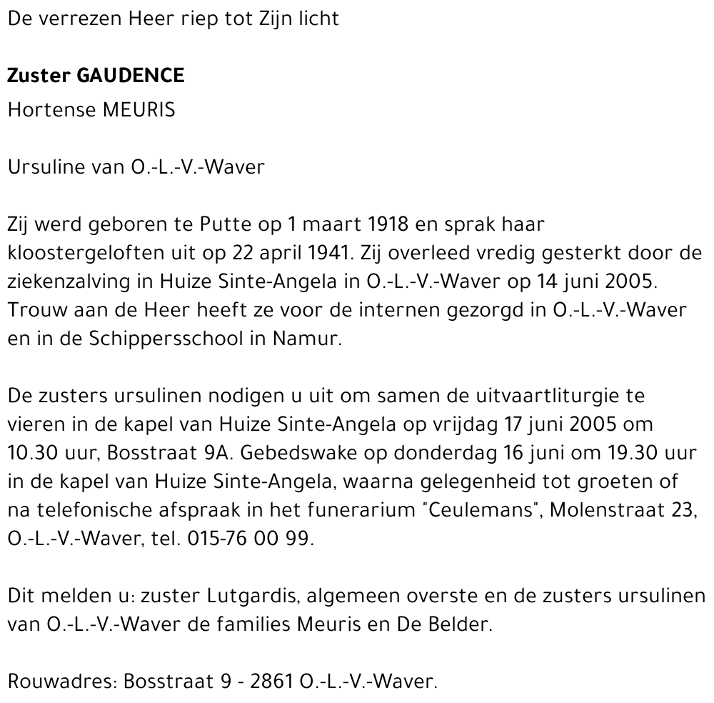 Hortense Gaudence Meuris